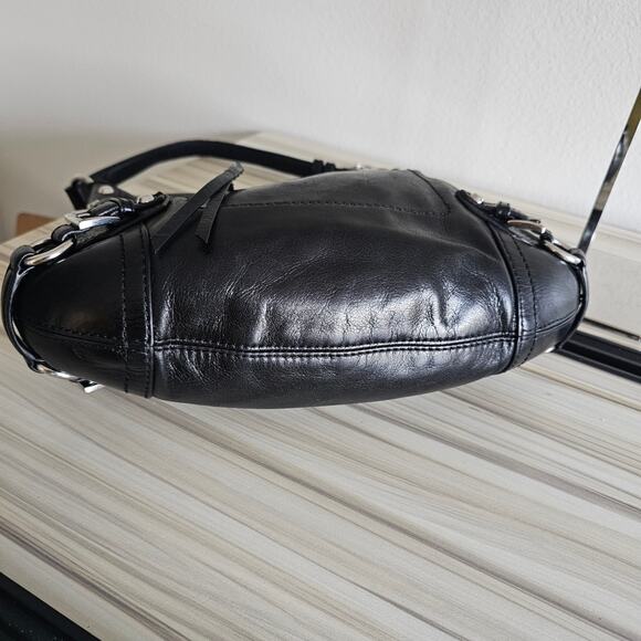 Michael Kors Fallon Black Leather Hobo Shoulder Bag - Picture 4 of 9